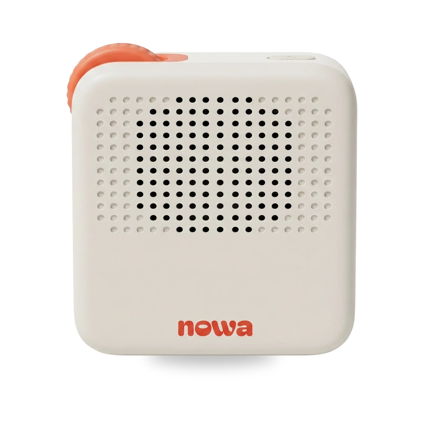 Nowa device back view showing the speaker grille and Nowa logo