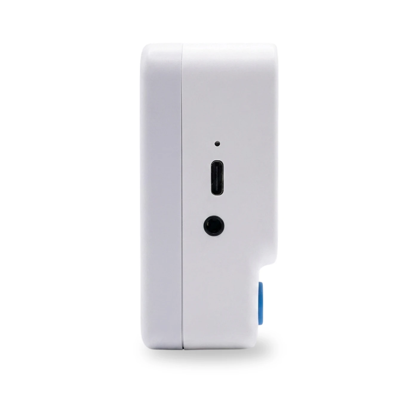Nowa device side view showing the USB-C port and headphone jack