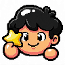 Pixel child waving